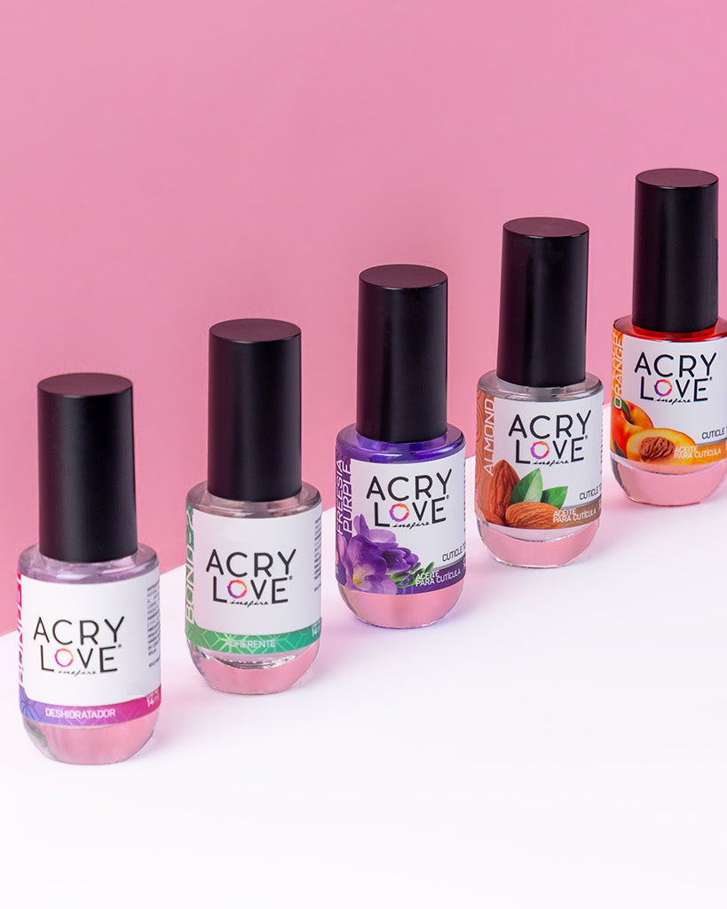 Acry love aceite para cuticulas de uñas, extra bond, para uso en manicura y pedicura, mia secret, cherimoya , super nails, organic