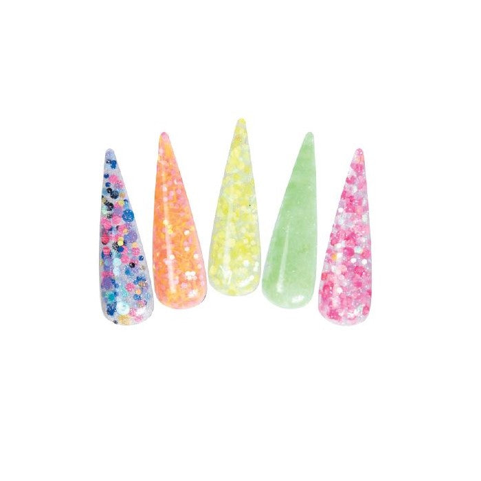 acry love Colección Pinkie Pie 5 Piezas polvos acrilicos para uñas, mia secret, cherimoya, organic nails