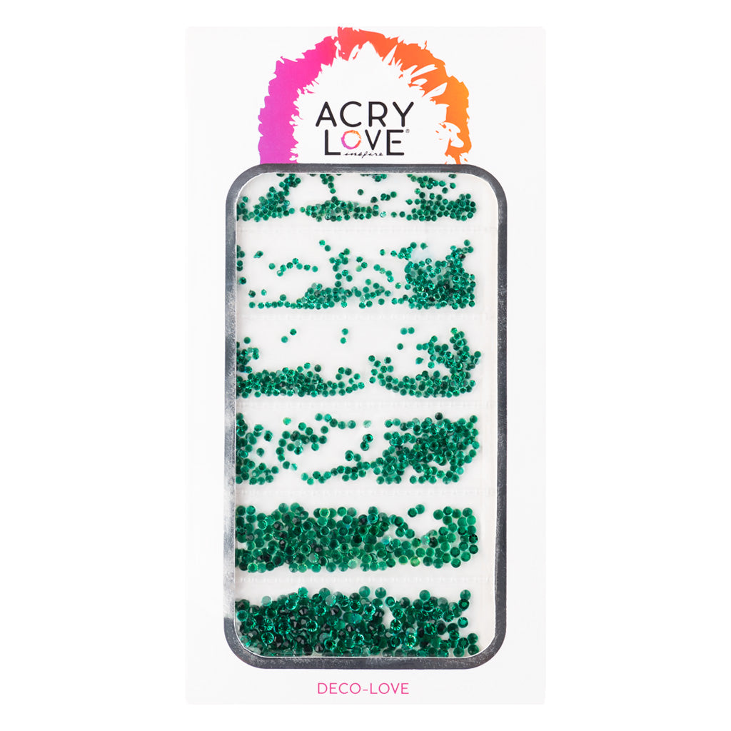 acry love Cartera piedra Full Verde Bandera #29 decoracion para uñas acrilicas