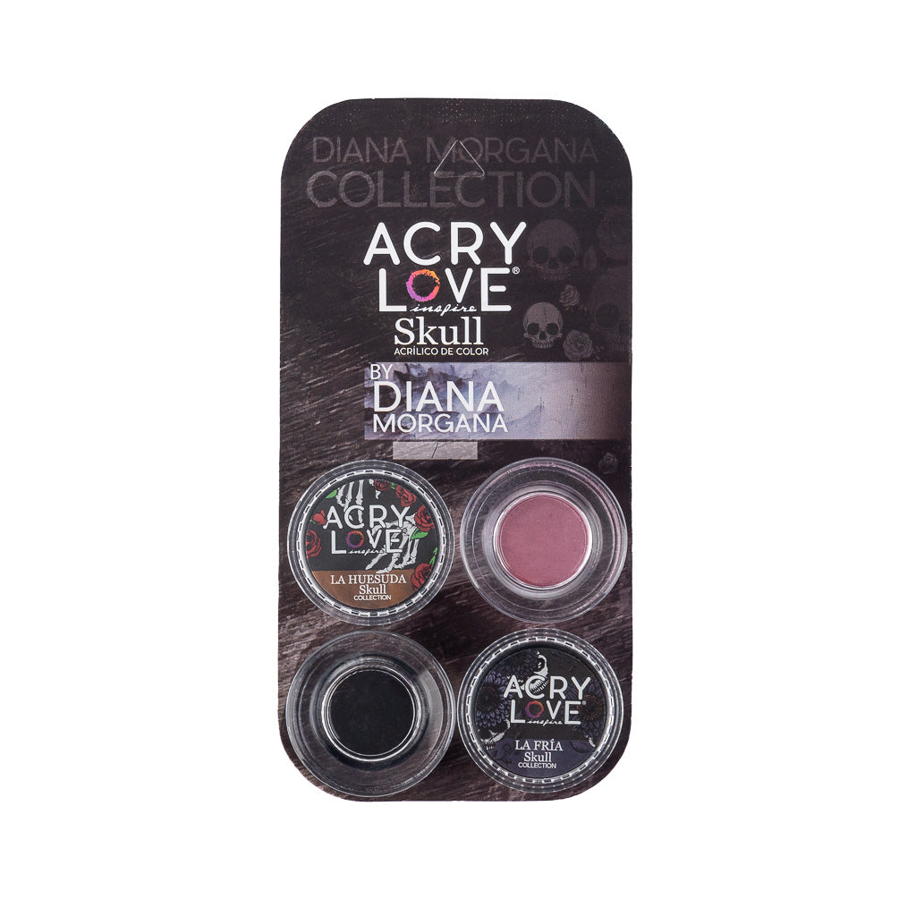 acry love Colección Skull 4 piezas polvos acrilicos para uñas by Diana Morgana