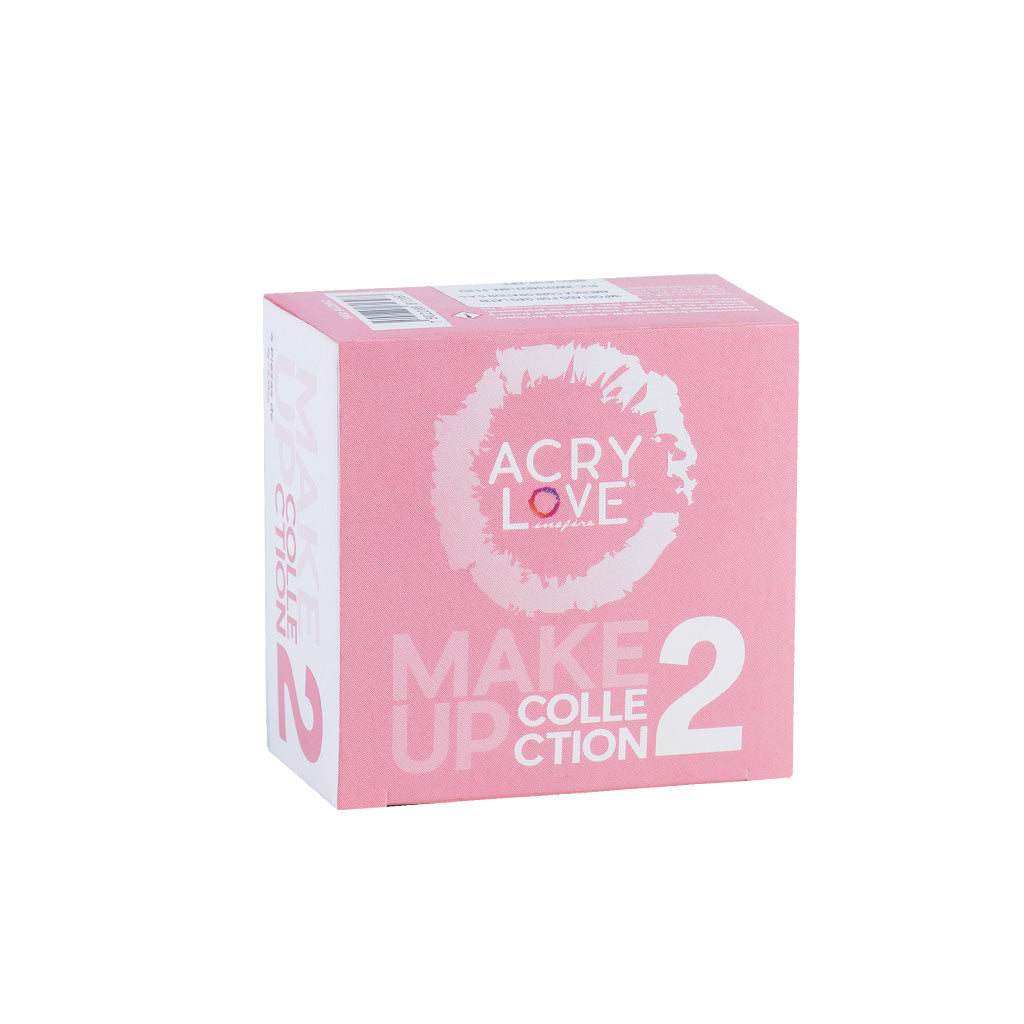 acry love Colección Make Up 2 polvos acrilicos 4 unid, mia secret, cherimoya, masglo