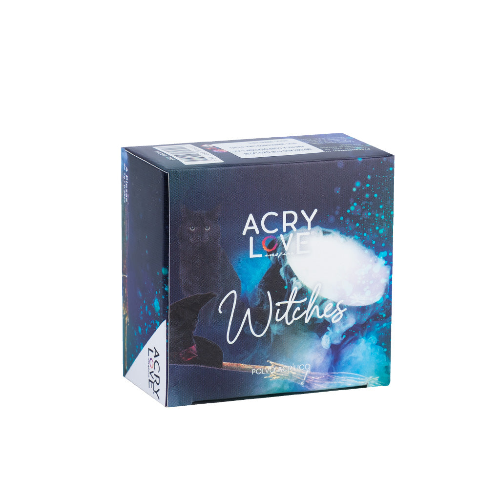acry love Colección Witches 4 unid polvos acrilicos, mia secret, cherimoya, masglo