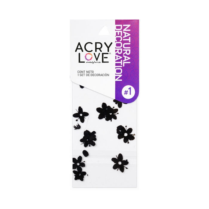 Decoracion para uñas Naturaleza muerta flor negra