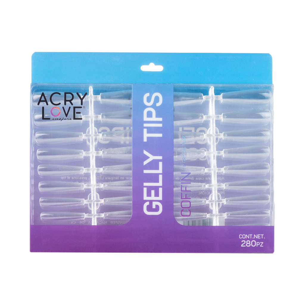 acry love Gelly Tips Cofffin Cristal Flex 280 piezas