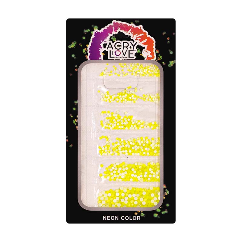 acry love Cartera Piedra Amarillo Neon #172 decoracion para uñas