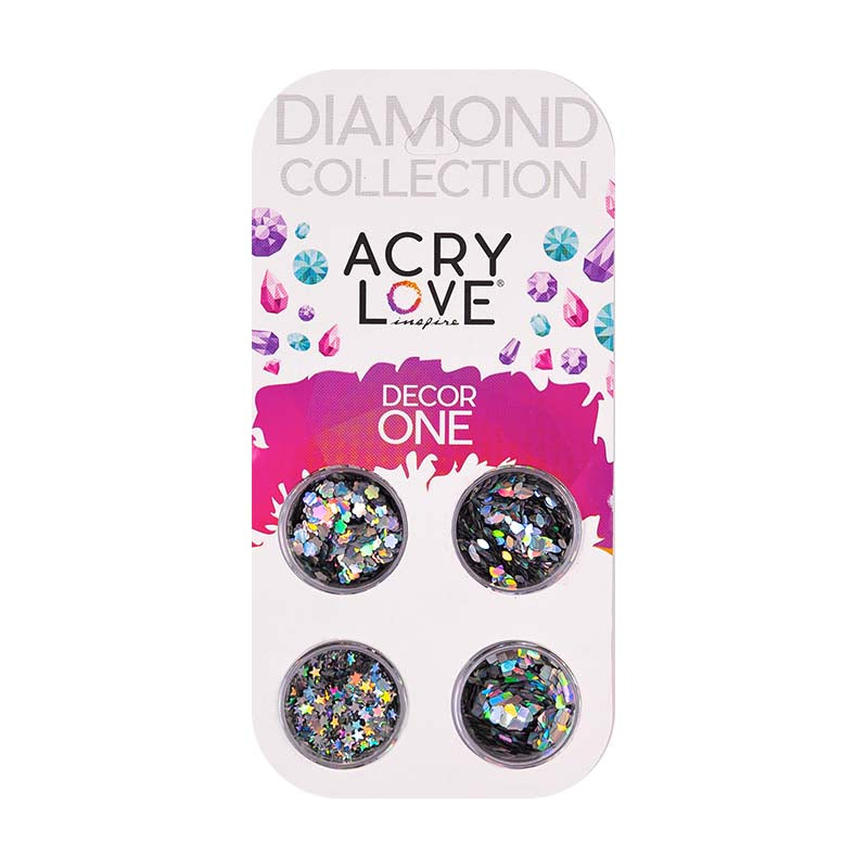 acry love Decor One Sky Mix Plata Tornasol #25 decoracion para uñas acrilicas