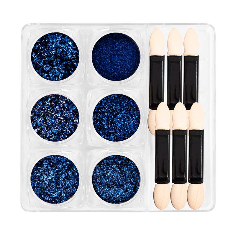Acry Love Efectos Mix Azules set. 6 piezas para uñas acrilicas