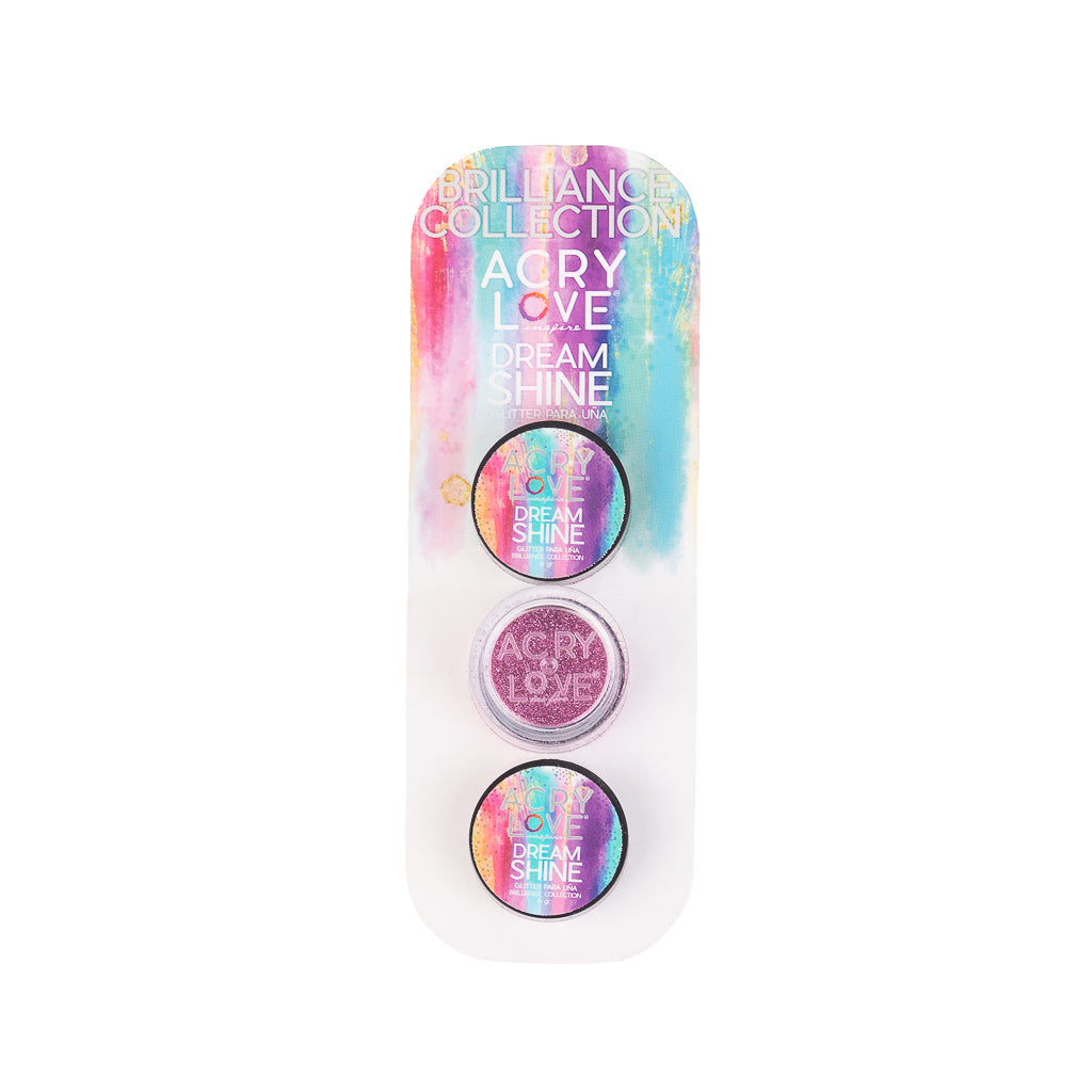 acry love Glitter Dream Shine 3 piezas color rosado decoracion para uñas acrilicas, mia secret, cherimoya