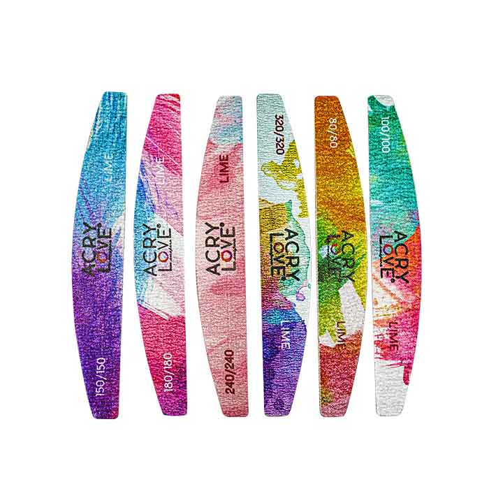 Acry Love set de limas de 6 piezas para uñas acrilicas