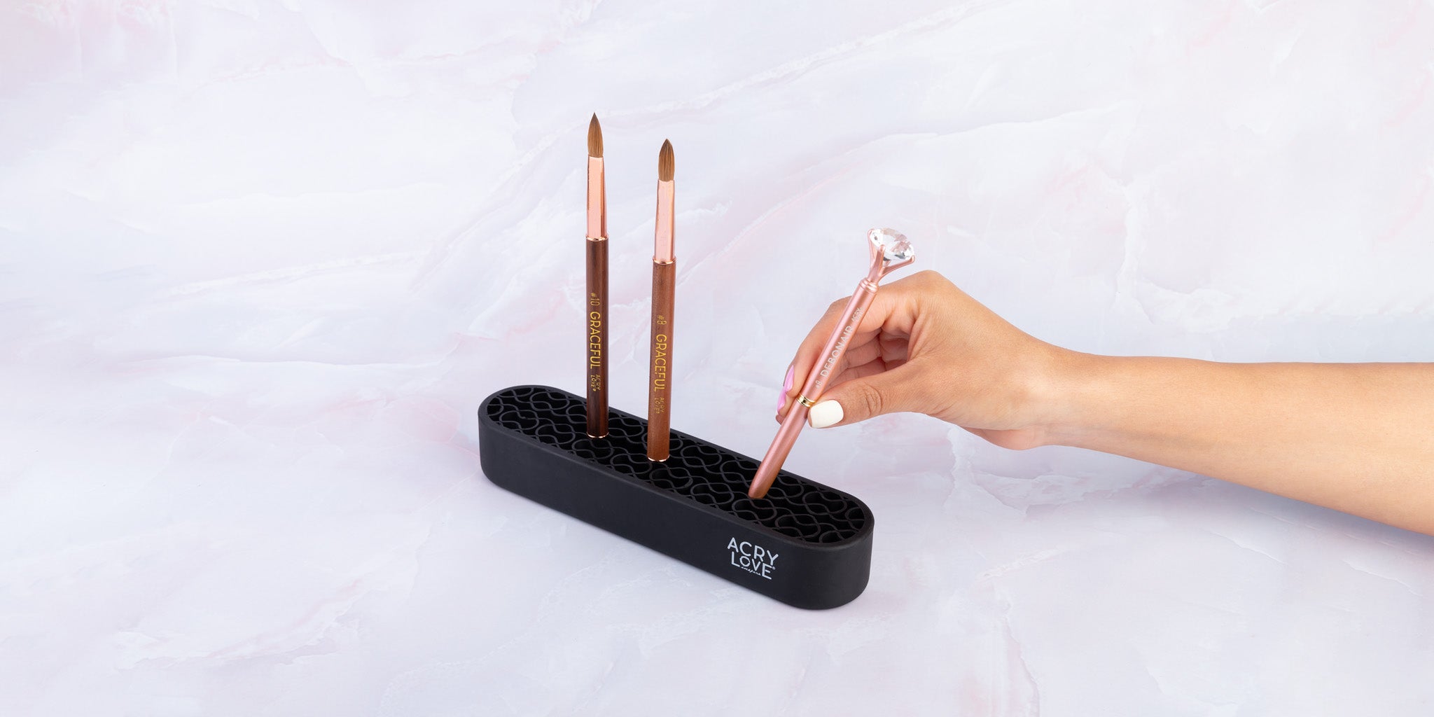 porta pinceles para manicuritas de la marca acry love