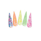 acry love Colección Pinkie Pie 5 Piezas polvos acrilicos para uñas, mia secret, cherimoya, organic nails