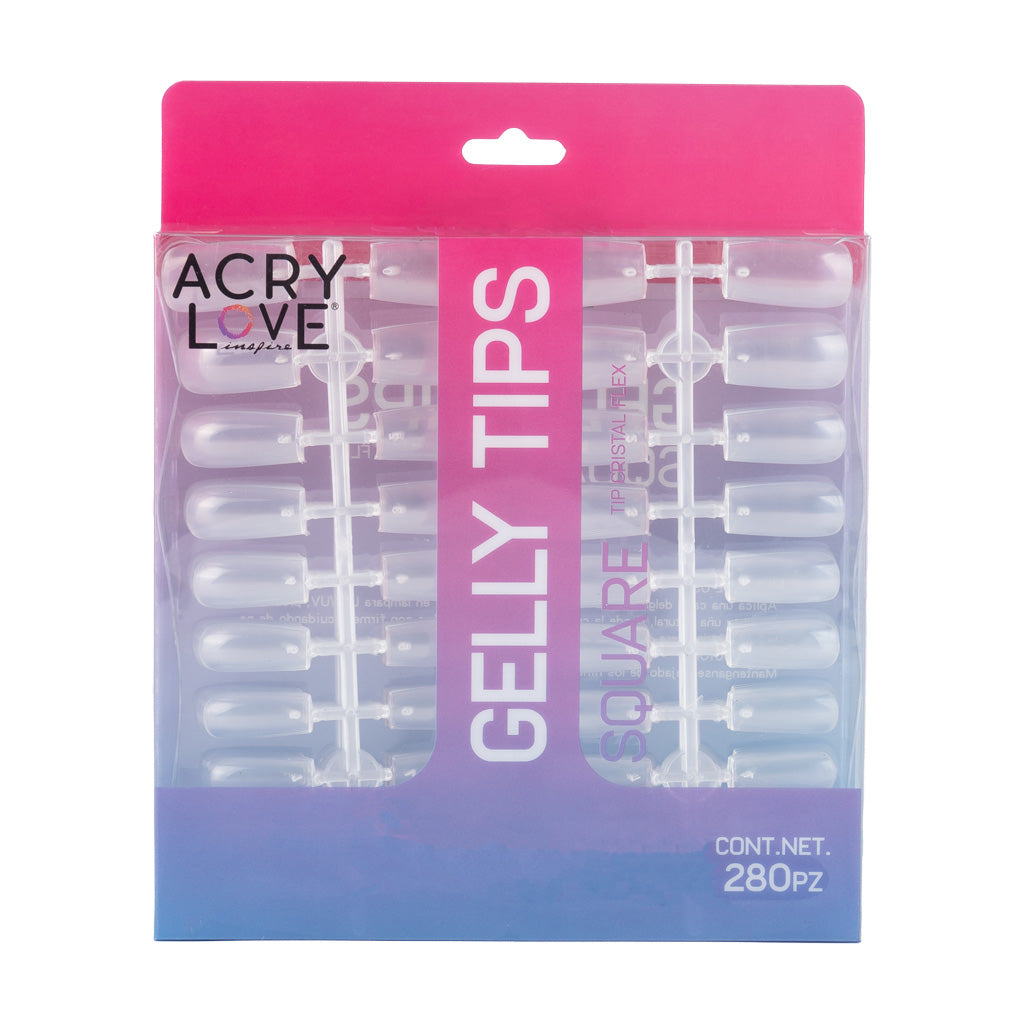 acry love Gelly Tips SQUARE Cristal FLEX 280 piezas