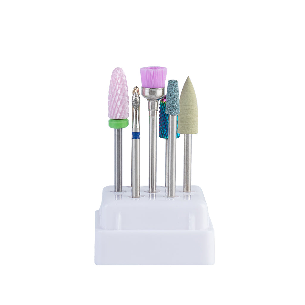 acry love Juego de brocas para manicura 7 piezas, mia secret, organic nails, cherimoya