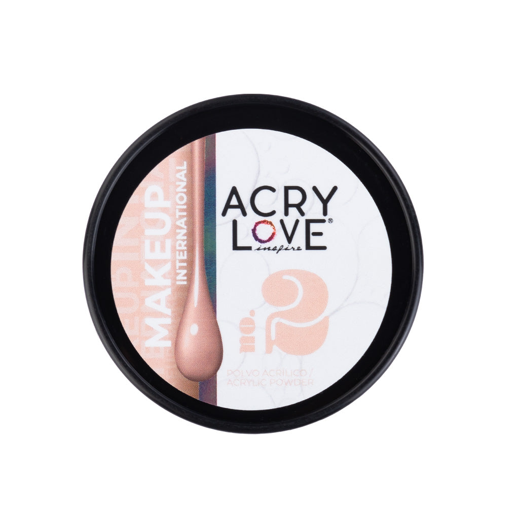 Polvo Acrílico Make Up Internacional N° 2 de 1oz, polvo acrilico para uñas acrilicas, mia secret, cherimoya
