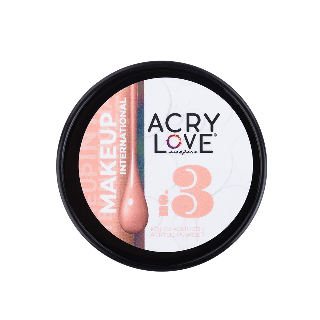 Polvo Acrílico Make Up Internacional N° 3 de 1oz, polvo acrilico para uñas acrilicas, mia secret, cherimoya