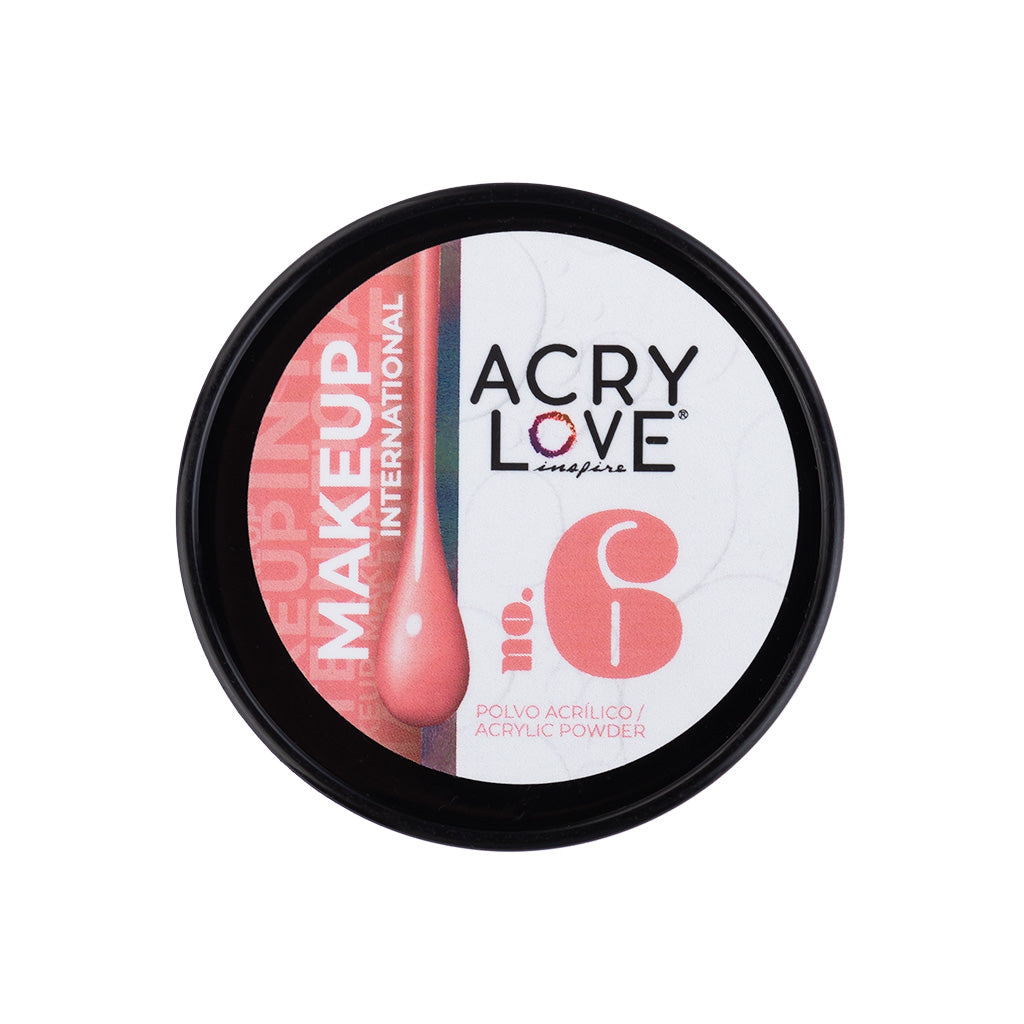 acry love Polvo Acrílico Make Up Internacional N° 6 de 1oz, polvo acrilico para uñas, mia secret, cherimoya