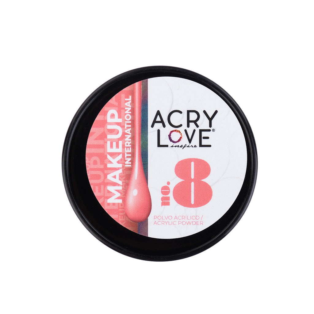 acry love Polvo Acrílico Make Up Internacional N° 8 de 1oz, polvos acrilicos para uñas, mia secret, cherimoya