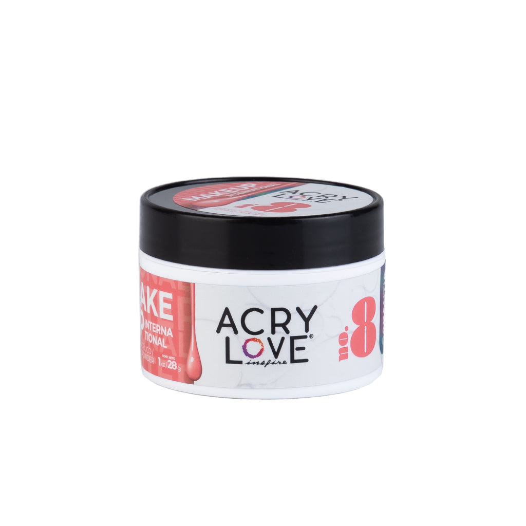 acry love  Polvo Acrílico Make Up Internacional N° 8 de 1oz, polvos acrilicos para uñas, mia secret, cherimoya