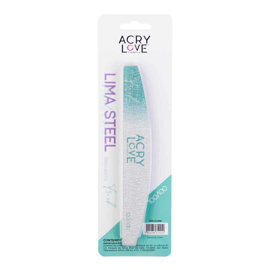 acry love Repuesto para lima de metal Steel 100/100, lima para uñas, mia secret, cherimoya, wapizima, masglo