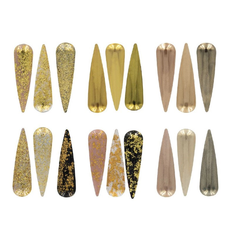 Acry Love Efectos Mix Dorados set. 6 piezas for nails  acrilicas