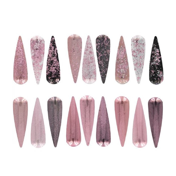 Acry Love Efectos Mix Rosas set. 6 piezas para uñas acrilicas. mia secret , cherimoya, masglo , super nails