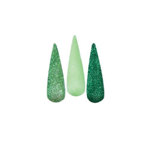 Acry Love Colección Glitter Dream Shine 3 piezas Tono Verde #8 para uñas