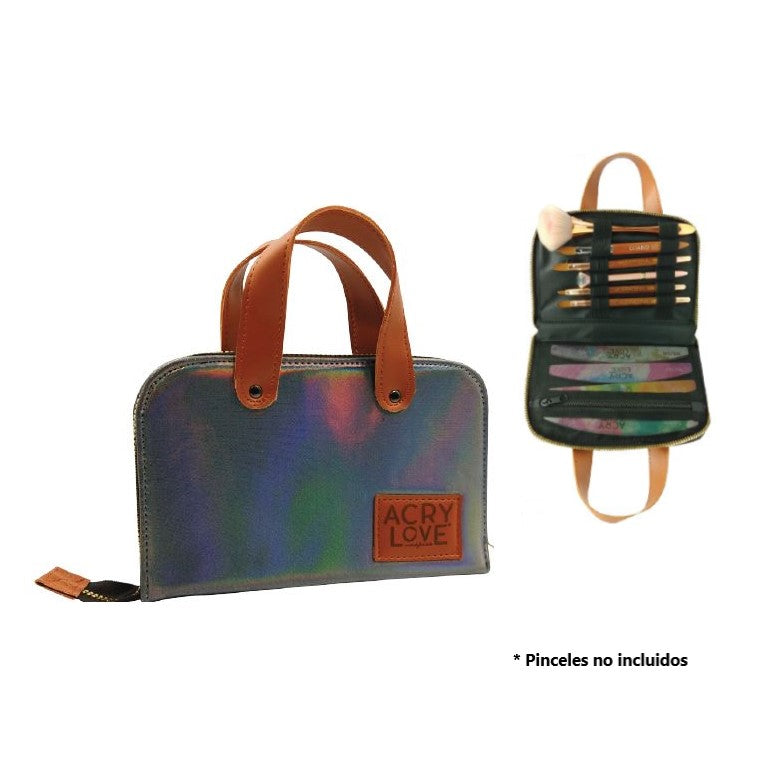 Acry Love Porta Pincel para uñas Petit Rock color negro tornasol