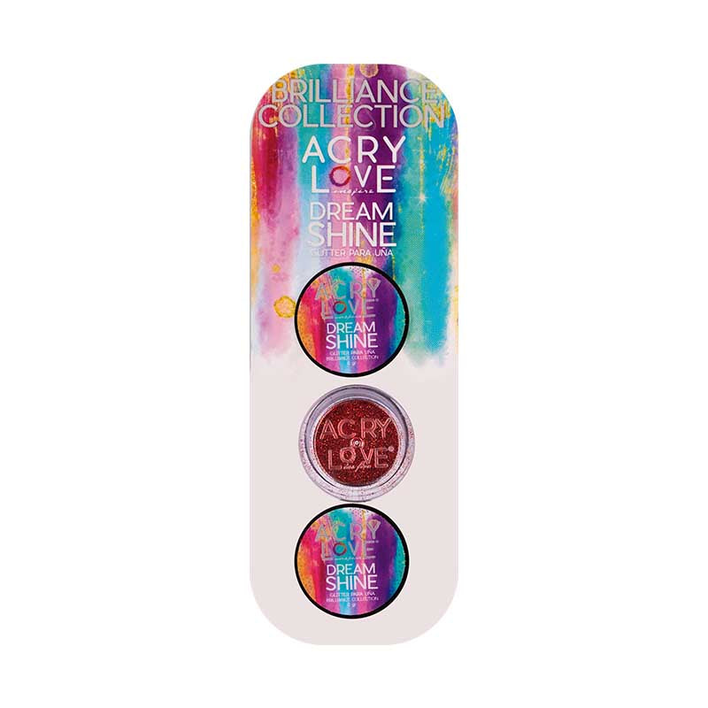Acry Love Colección Glitter Dream Shine 3 piezas Tono Rojo #10 para uñas