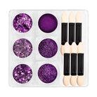 Acry Love Efectos Mix Morados set. 6 piezas para uñas acrilicas