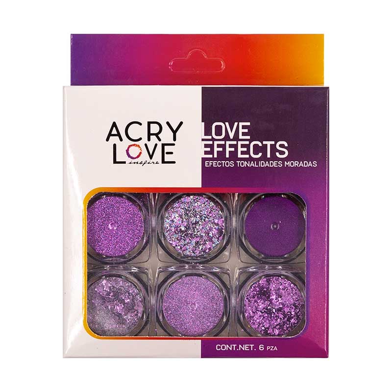 acry love Efectos Mix Morados set. 6 piezas