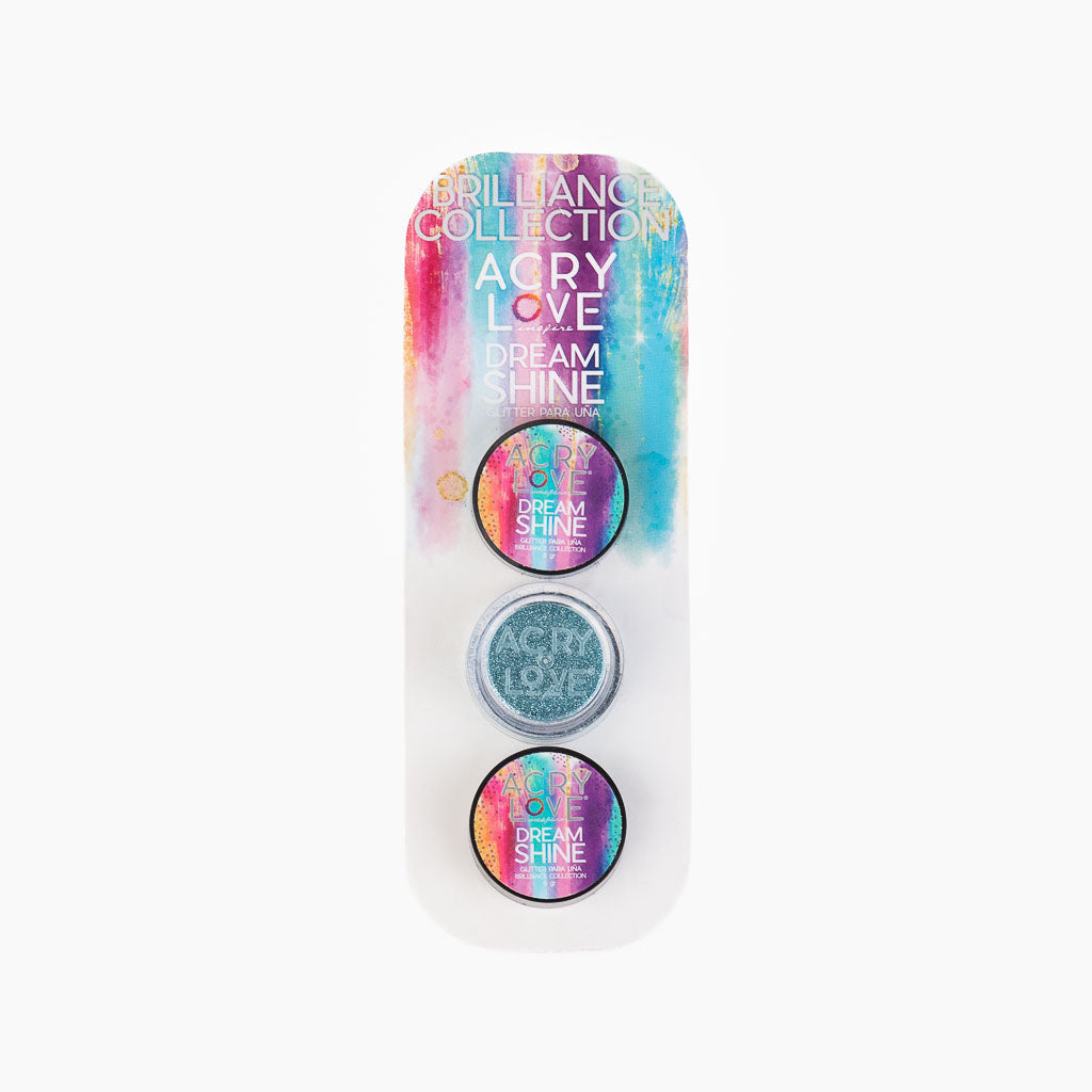 acry love Glitter Dream Shine 3 piezas color Azul decoracion para uñas acrilicas, mia secret, cherimoya