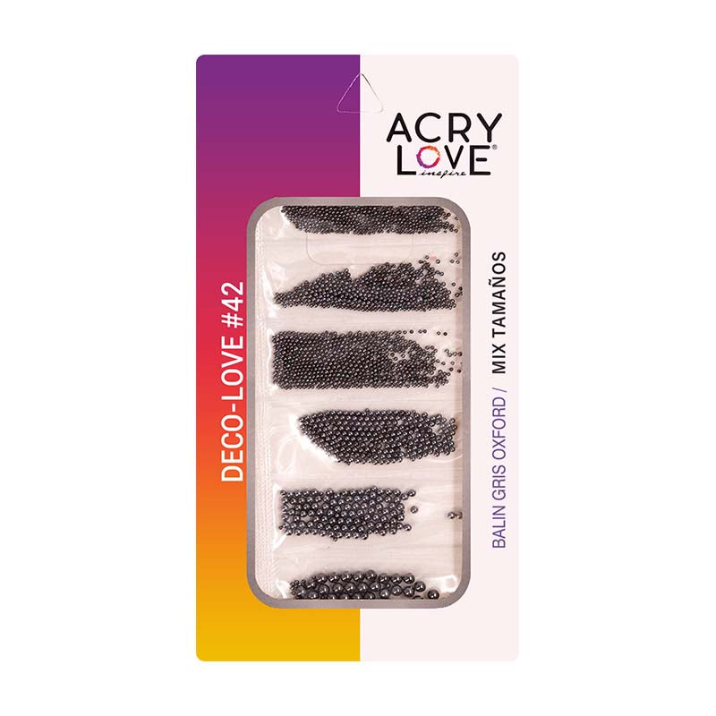 Acry Love Cartera Balin #42 Mix gris oxford decoracion para uñas acrilicas