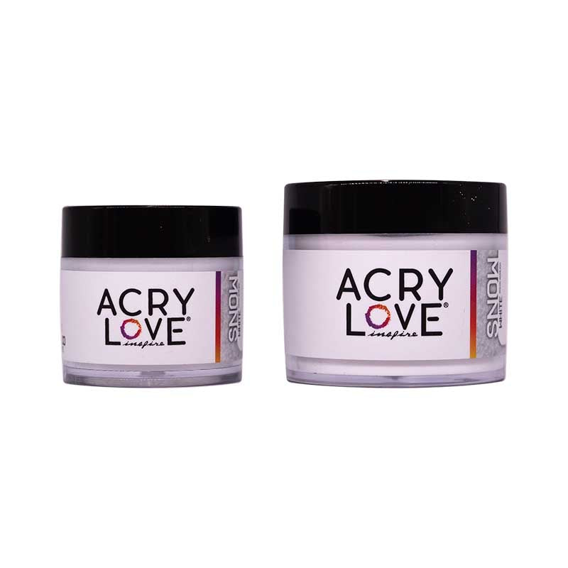 acry love Polvo Acrílico Snow Blanco 1oz y 2 onzas para unas acrilicas