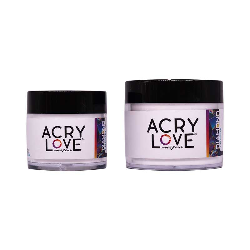 acry love Polvo Acrílico Diamond Crystal 1oz y 2 onzas para unas